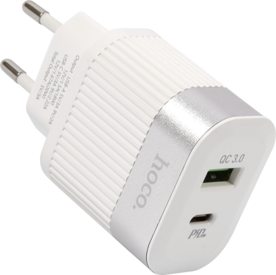 Зарядное устройство Hoco RC4 USB/USB-C 20 Вт Белое