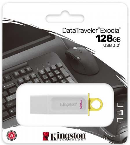 USB-накопитель Kingston DataTraveler Exodia 128 ГБ Белый