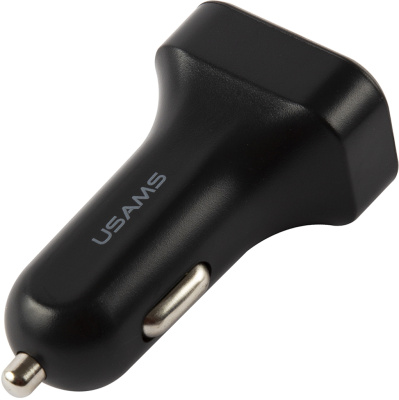 Автомобильное зарядное устройство Usams NTU35MC13TZ USB/USB с кабелем microUSB 12 Вт Чёрное