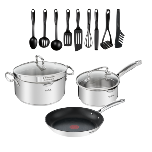 Набор Ковш 16 + Сковорода 24  + Кастрюля 24 + Кухонные приборы Duetto+