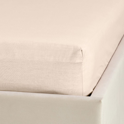 Простыня на резинке Экрю, перкаль