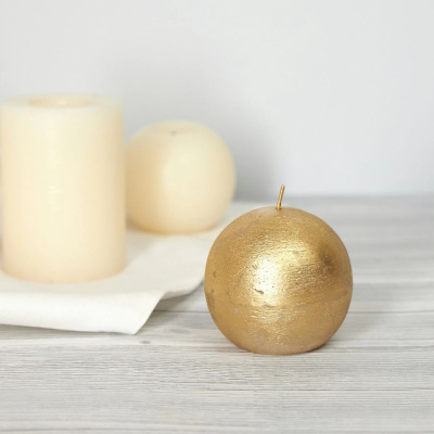 Свеча Пламя золотое/Fiamma Gold круглая