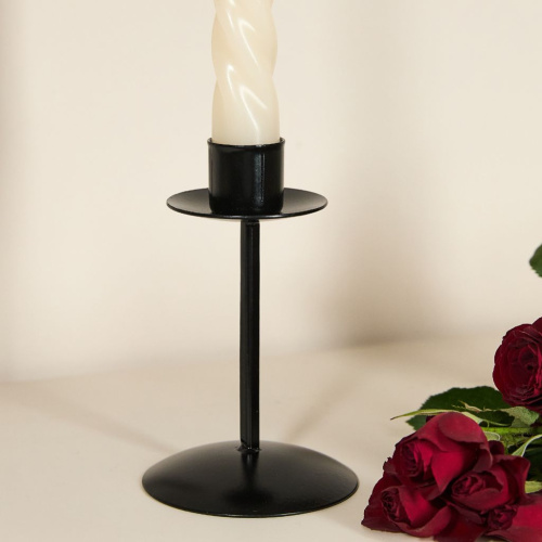 Подсвечник Классический/Classico на ножке, черный