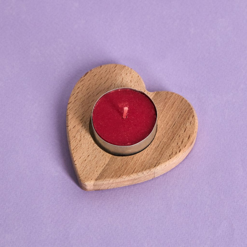 Подсвечник Сердцебиение/Heartbeatс красной свечей