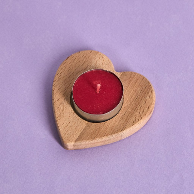 Подсвечник Сердцебиение/Heartbeatс красной свечей