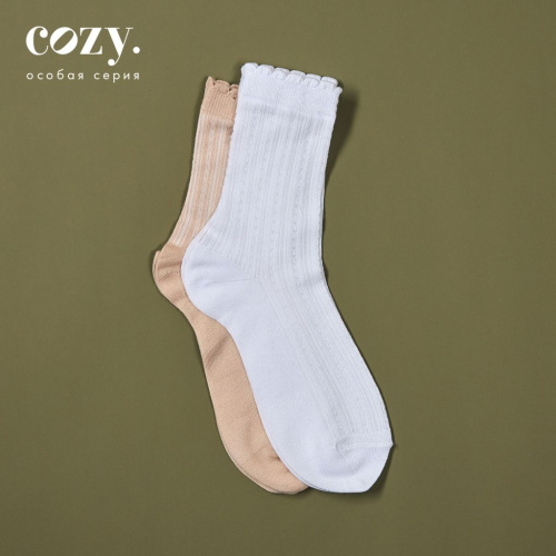 Носки Бегония, белый/бежевый