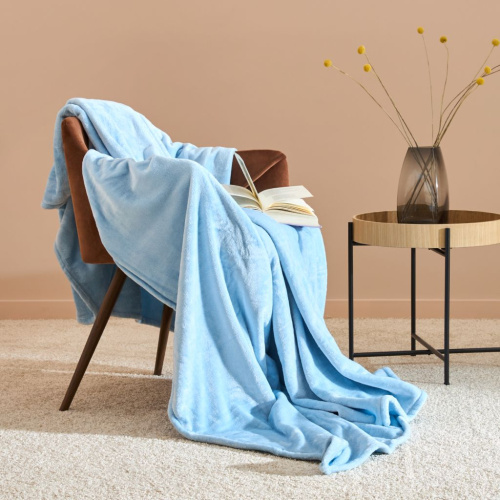 Плед Сверхмягкий/Supersoft, голубой