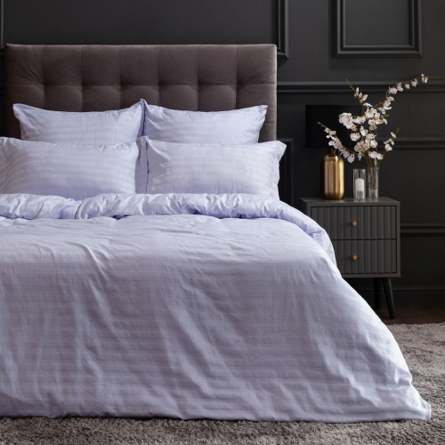 Постельное белье Сиреневый туман/Lilac mist, страйп-сатин
