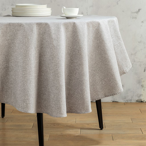 Скатерть круглая Листья/Fogliame серая