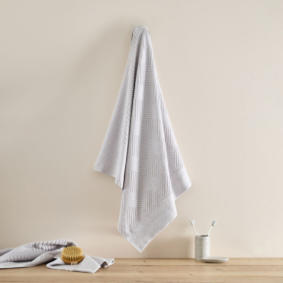 Полотенце махровое Зигзаг/Zigzag, серое