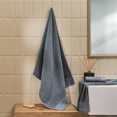 Полотенце махровое Зигзаг/Zigzag, синее