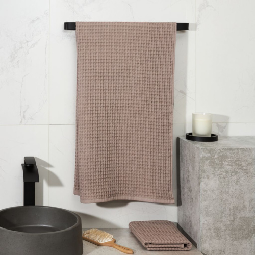 Полотенце вафельное Лорг/Lorgo, коричневое