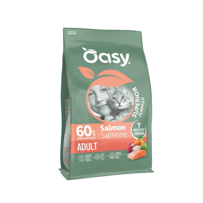 Oasy Dry Cat Superior Adult сухой корм для кошек, с ЛОСОСЕМ - 6 кг супер премиум для взрослых с лососем мешок Испания 1 уп. х 1 шт. х 6 кг