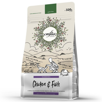 Craftia Harmona Adult Cat сухой корм для кошек, с курицей и рыбой - 320 г повседневный холистик для взрослых с рыбой для всех пород мешок Импортный корм 1 уп. х 1 шт. х 0.32 кг