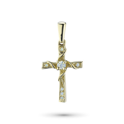 Подвеска из желтого золота с бриллиантами э0301пд04200748