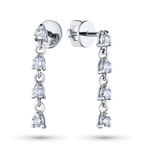 Пусеты из белого золота э4712пс04201413