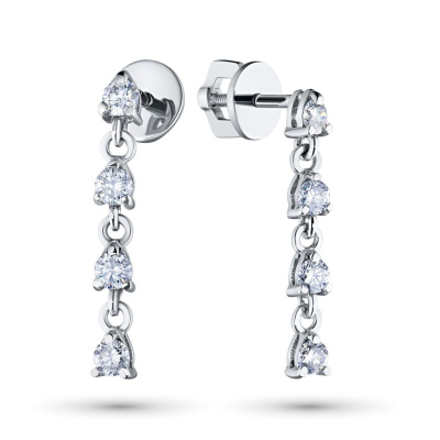 Пусеты из белого золота э4712пс04201413