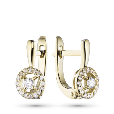 Серьги из желтого золота с бриллиантами э0301сг10177400