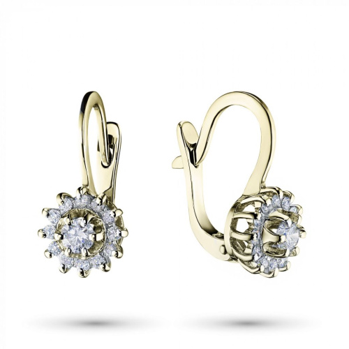 Серьги из желтого золота с бриллиантами э0301сг04202942