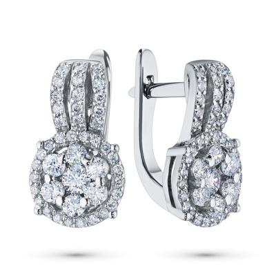 Серьги из белого золота с бриллиантами э0901сг06182700