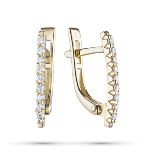 Серьги из желтого золота с бриллиантами э0301сг08200108