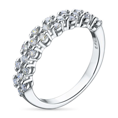 Классическое кольцо из белого золота с бриллиантами э4701кц08160900