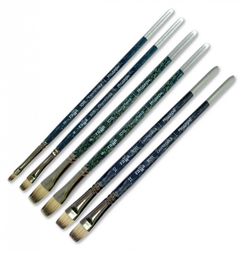 Кисть синтетика плоская Гамма "Модерн" короткая ручка