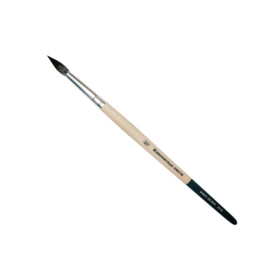 Кисть белка имитация №8 круглая Живописные кисти "2F10 " короткая ручка с черным кончиком