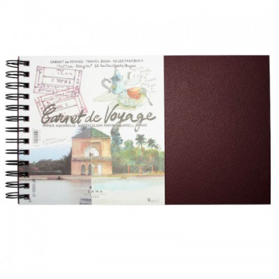 Альбом для акварели на спирали Lana "Carnet de Voyage" 17х27 см 25 л 300 г 25% хлопок, 75% целлюлоза