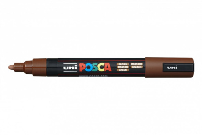 Маркер UNI "POSCA" PC-5M, 1,8-2,5 мм, наконечник пулевидный, цвет коричневый