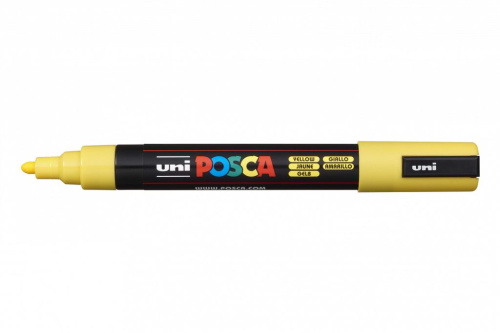 Маркер UNI "POSCA" PC-5M, 1,8-2,5 мм, наконечник пулевидный, цвет желтый