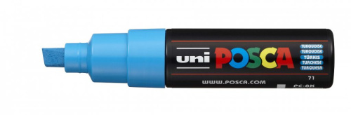 Маркер UNI "POSCA" PC-8K, до 8,0 мм, наконечник скошенный, цвет бирюзовый