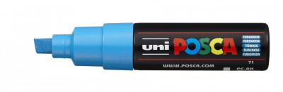 Маркер UNI "POSCA" PC-8K, до 8,0 мм, наконечник скошенный, цвет бирюзовый
