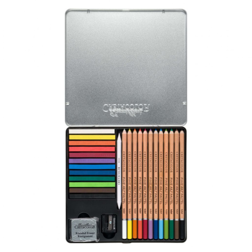 Набор для рисования Cretacolor "THE PASTEL BASIC BOX" в металлической коробке