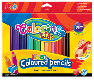 Набор карандашей цветных Colorino JUMBO 18 цветов + точилка