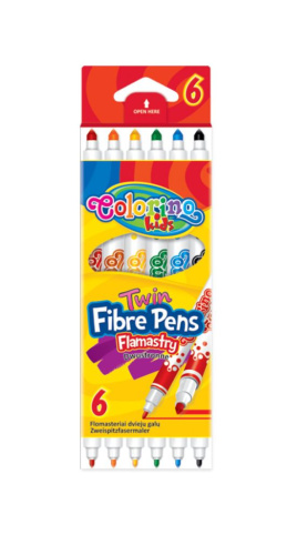 Набор фломастеров Colorino, 6 цветов, двусторонние