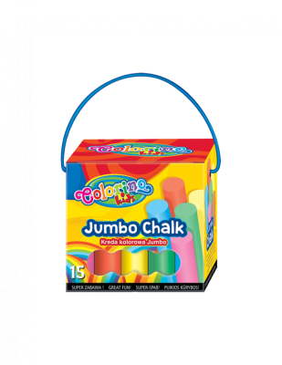 Набор мелков цветных Colorino"JUMBO" 8 цветов 15 шт., картонная коробка с ручкой