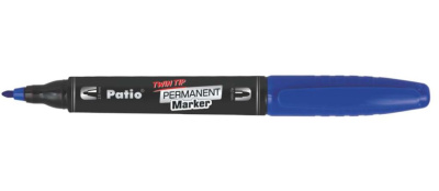 Маркер перманентный двухсторонний Patio 4,0-2,0 мм, цвет синий