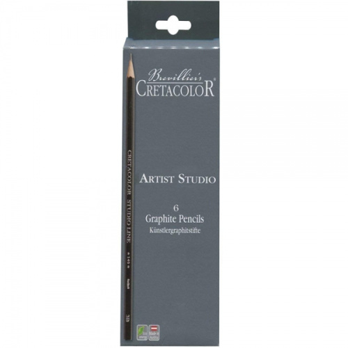 Набор карандашей чернографитных Cretacolor "Artist Studio Line" 6 шт (твердости 2хB, 2xHB, 2хF) кар