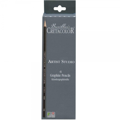 Набор карандашей чернографитных Cretacolor "Artist Studio Line" 6 шт (твердости 2хB, 2xHB, 2хF) кар
