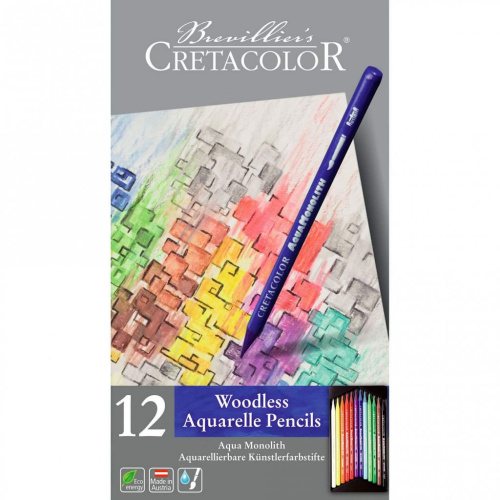 Набор карандашей акварельных Cretacolor "Аква Монолит" 12 цв в металле