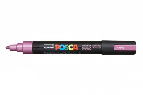 Маркер UNI "POSCA" PC-5M, 1,8-2,5 мм, наконечник пулевидный, цвет розовый металлик