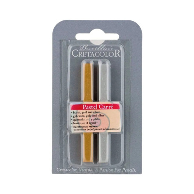 Набор пастели сухой Cretacolor "Carre" 2 шт, цвет золотой и серебряный, в блистере