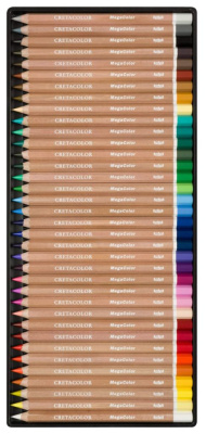 Набор карандашей цветных Cretacolor "Megacolor" 36 цветов, в металлической коробке