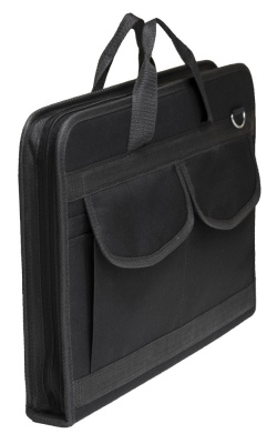 Папка А1 широкая, черная, 3 кармана