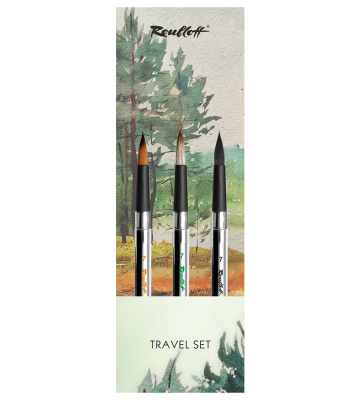 Набор кистей синтетика Roubloff "Travel Set" 3 шт, ручка складная
