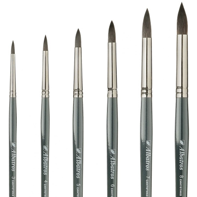 Кисть синтетика круглая Альбатрос "Имитации белки" укороченная