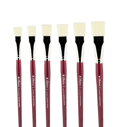 Кисть синтетика имитация щетины плоская Альбатрос