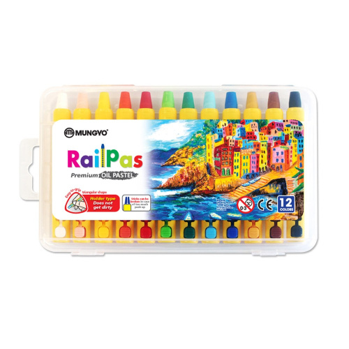 Набор масляной пастели Mungyo "RAI PAS" 12 цв, в пластиковом чемоданчике