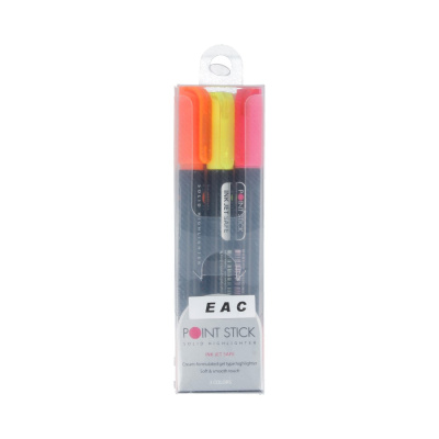 Мелок-текстовыделителитель Mungyo 3 цвета в пластиковом кейсе